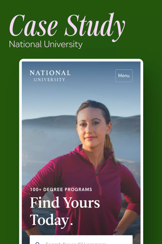Bravery Case Study: National University web redesign