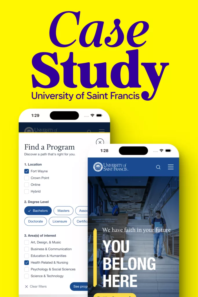 Bravery Case Study: University of Saint Francis web redesign
