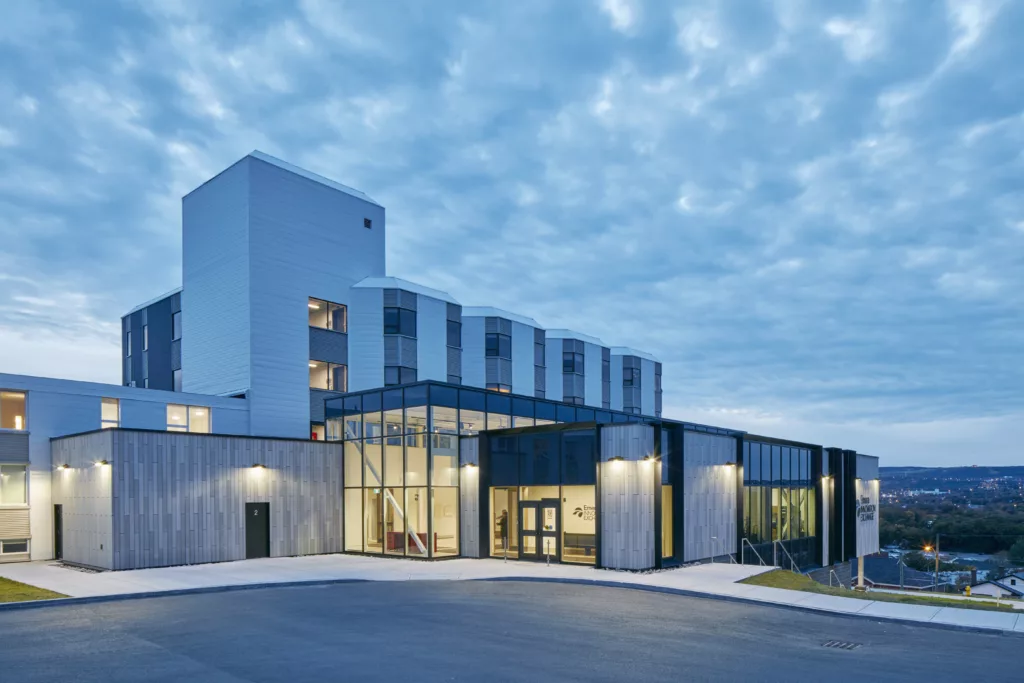 Signal Hill Campus on a cloudy early morning.